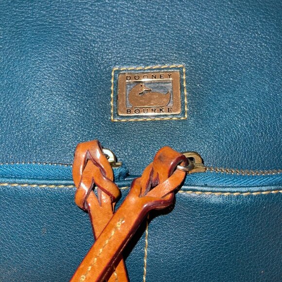 Dooney Burke Womens Shoulder Bag Blue Dillen Pocket Sac Purse Classic - Picture 12 of 14